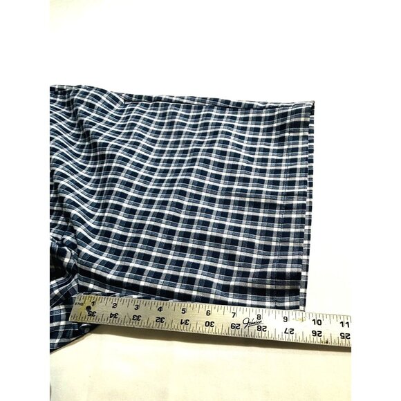 Haggar Cool 18 Pro Shorts Men's Size 38 Blue Plaid Golf Casual Stretch Expandabl - Picture 8 of 9